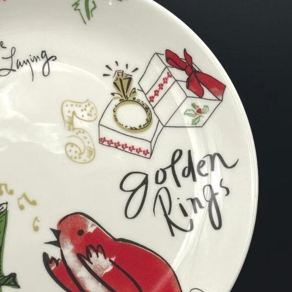Lenox 12 Days of Christmas Porcelain Dessert Plates set of 4 NIB - Picture 3 of 11